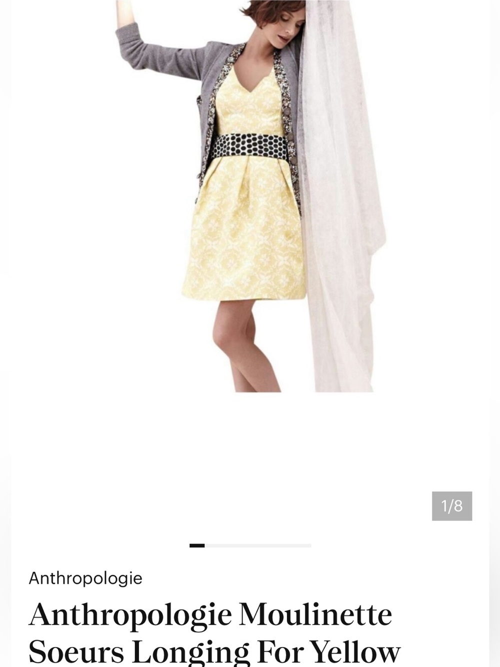 Anthropologie Longing For Yellow Dress